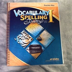 Abeka Vocabulary Spelling Poetry I Teacher Key - Blue and Orange